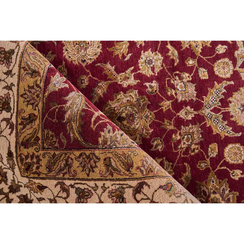 EXQUISITE RUGS ONEOFAKIND Super Fine Tabriz Hand Knotted Burgandy